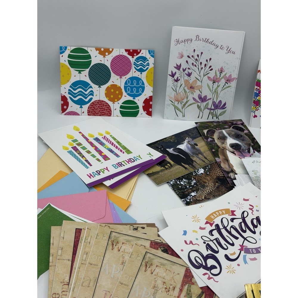 Lot 15+ Greeting Cards+Envelopes Birthday/Sympathy/Thinking of You/Holiday+More